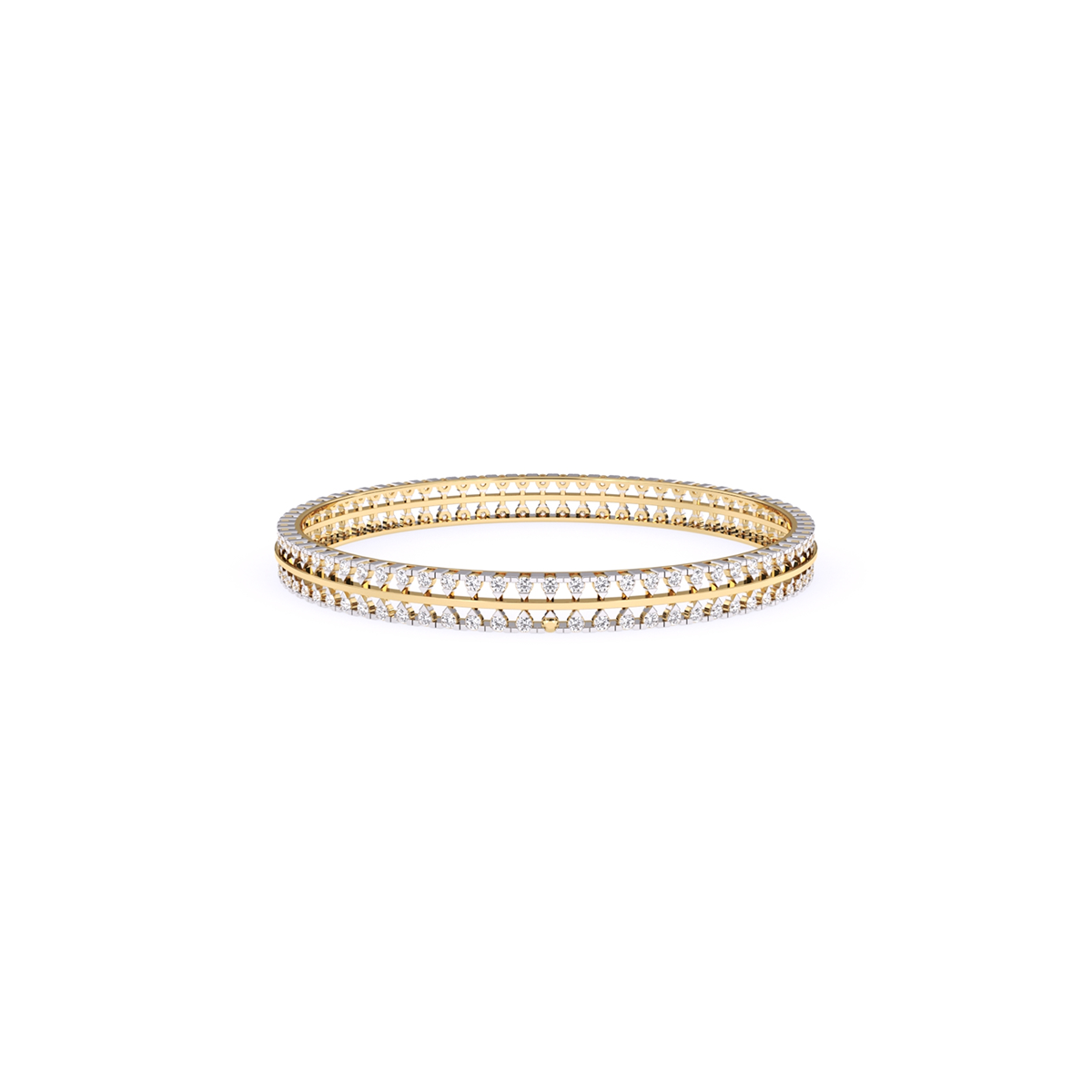 Round Single Line Lab grown Diamond Bangle